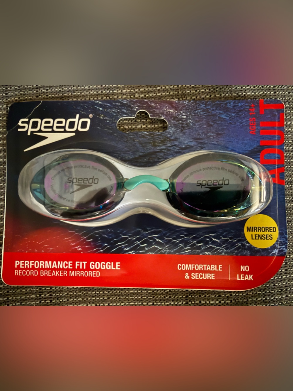 Speedo Red and Black Mirrored Swim Goggles